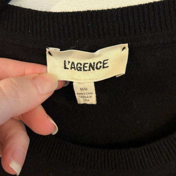 L'agence Sky Button Detail Crop Crew Sweater - Picture 9 of 13